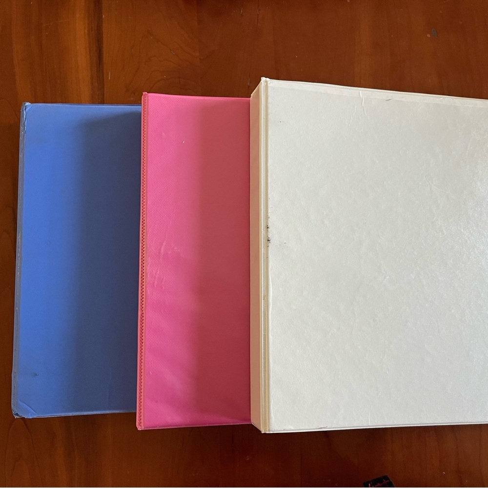 Three 1in Binder Set - Blue, Pink, White with Dividers